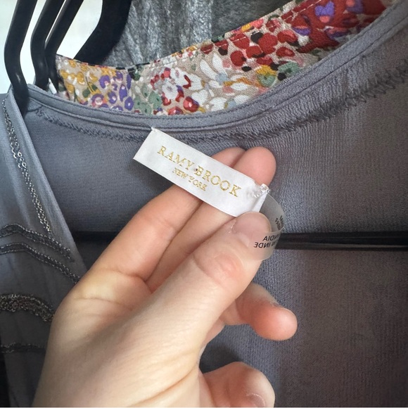 RAMY BROOK Silver Silk Holiday Party Dress Midi - Picture 6 of 8